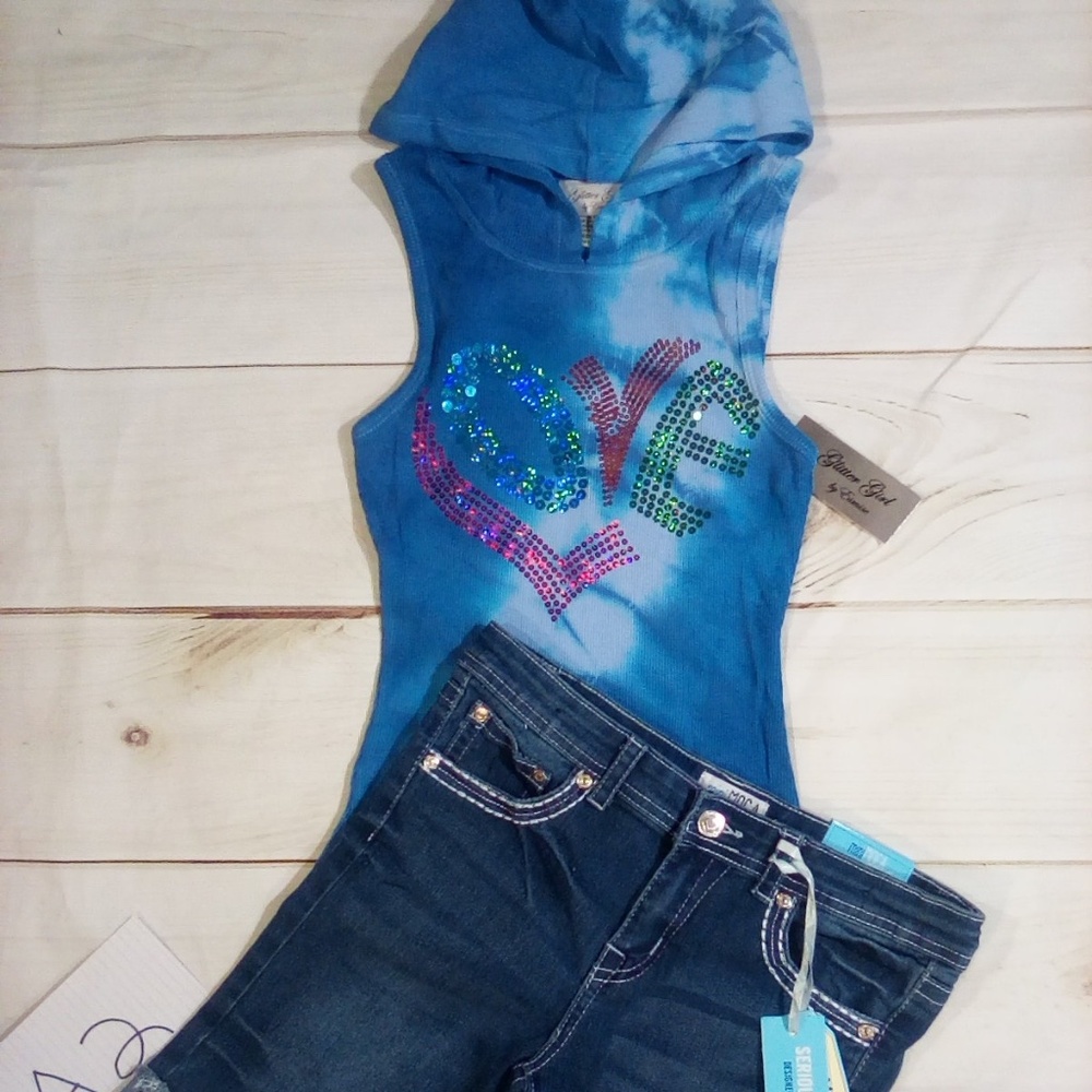 Sleeveless Hoodie Tank and Denim Shorts